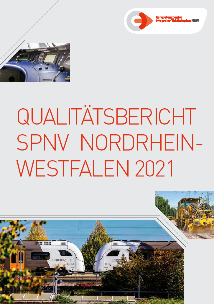 Zu sehen ist das Cover des SPNV Qualitätsbericht 2021. 