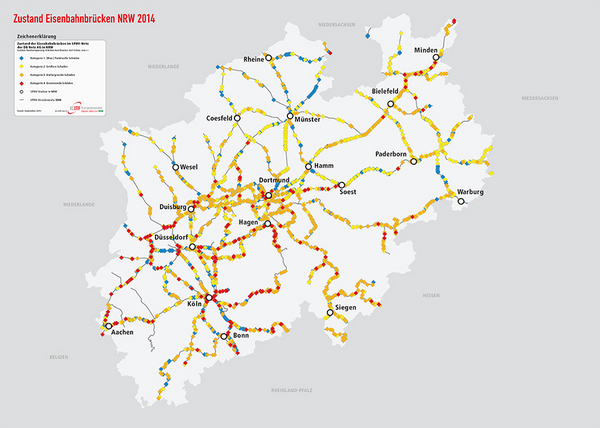 Zustandsplan Brücken in NRW von 2014.